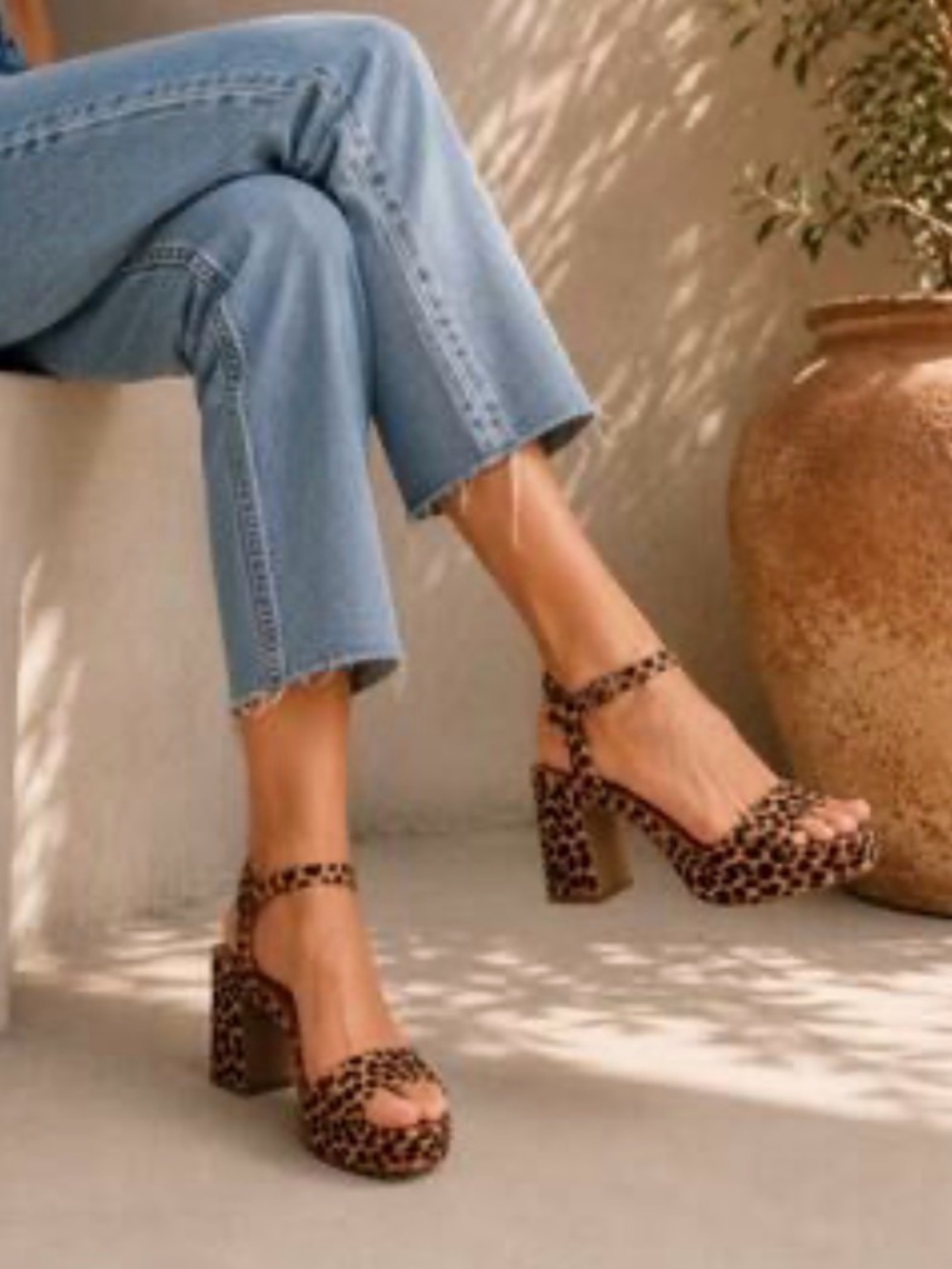 NEW Copper Key Adore Leopard Print Chunky Platform Ankle Strap Sandals SZ 8.5